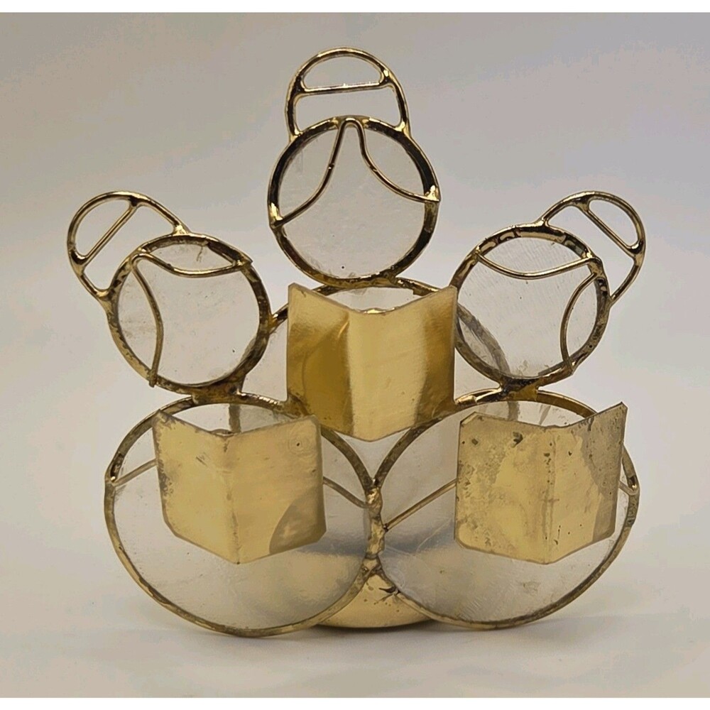 Capiz Shell Christmas Carolers Tea Light Votive Candle Holder